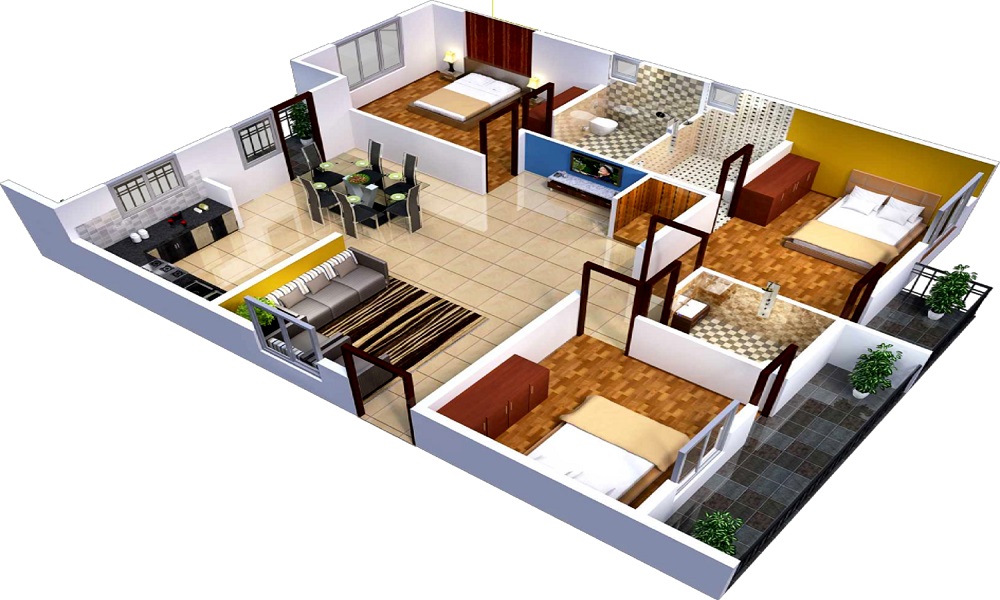 2 BHK+2T 800/sqft-saleable Sqft Apartment For Sale In Coopers Coopers Enclave In Thiyagaraya Nagar Floor Plan