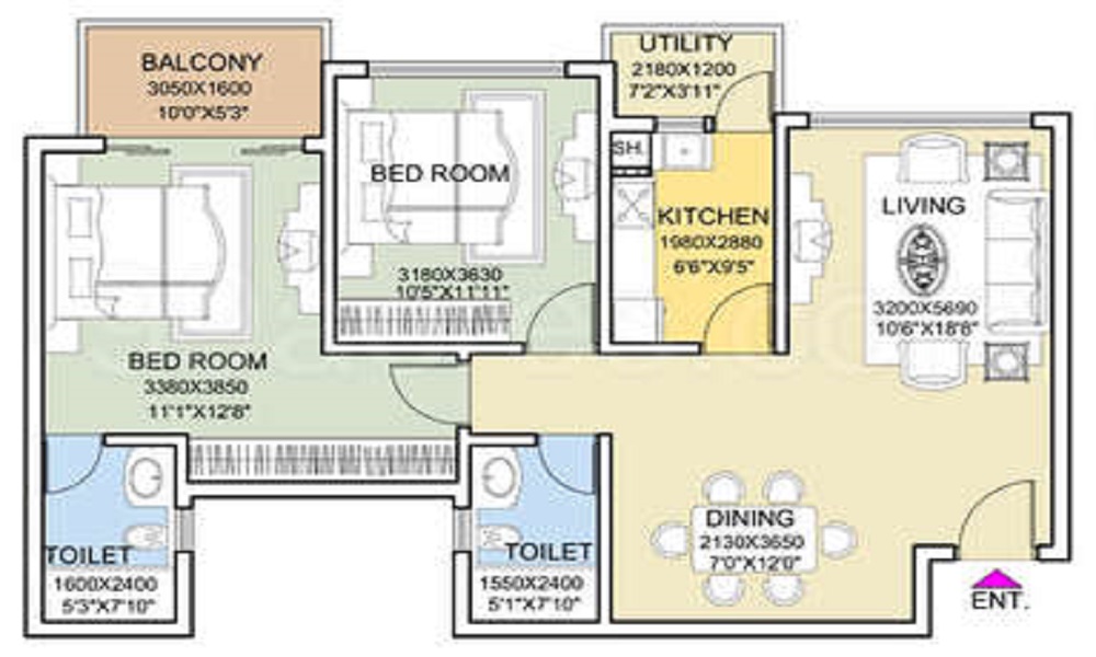DLF Gardencity Floor Plan
