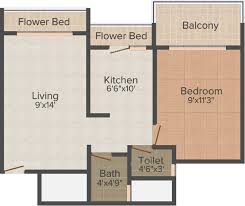 2 BHK+2T 650/sqft-saleable Sqft Apartment For Sale In Astha Padmavati Pearl In Ulwe Floor Plan