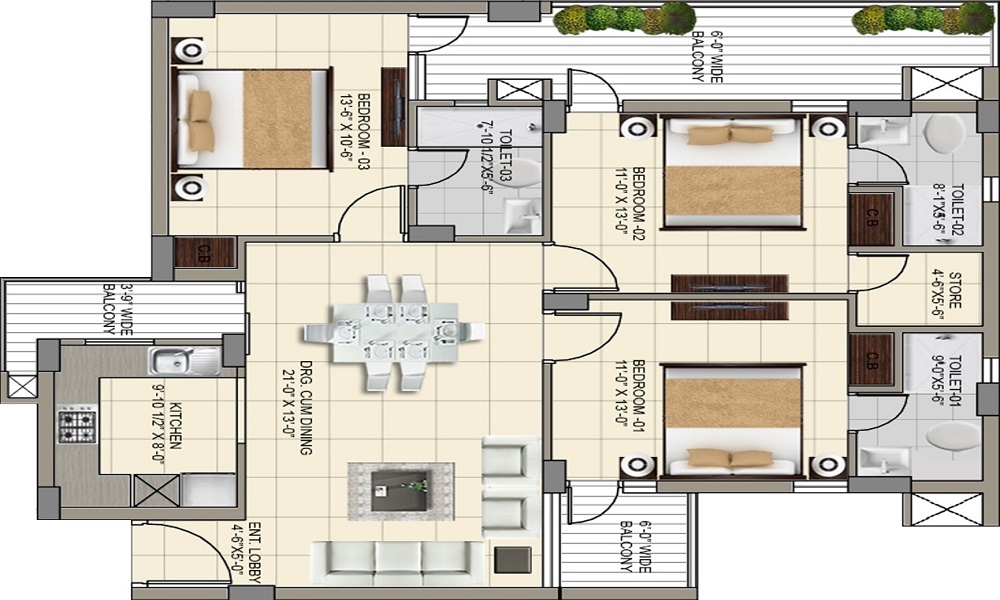 River Front Apartments Floor Plan