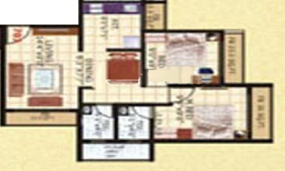 1 BHK+1T 605/sqft-saleable Sqft Apartment For Sale In Shanti Riddhi Siddhi Apartment In Ulwe Floor Plan