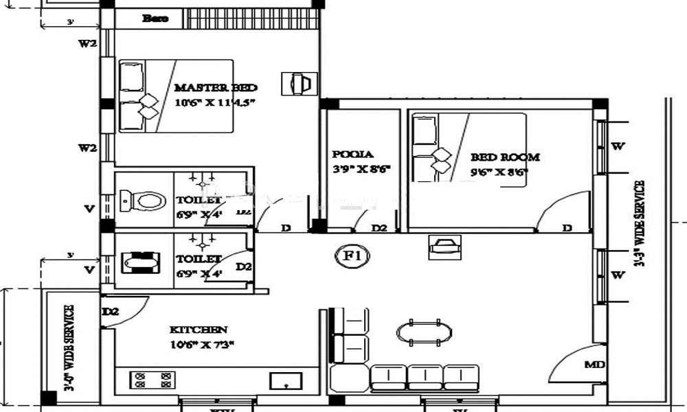 Ganga Foundations Ragamalika Apartments Floor Plan