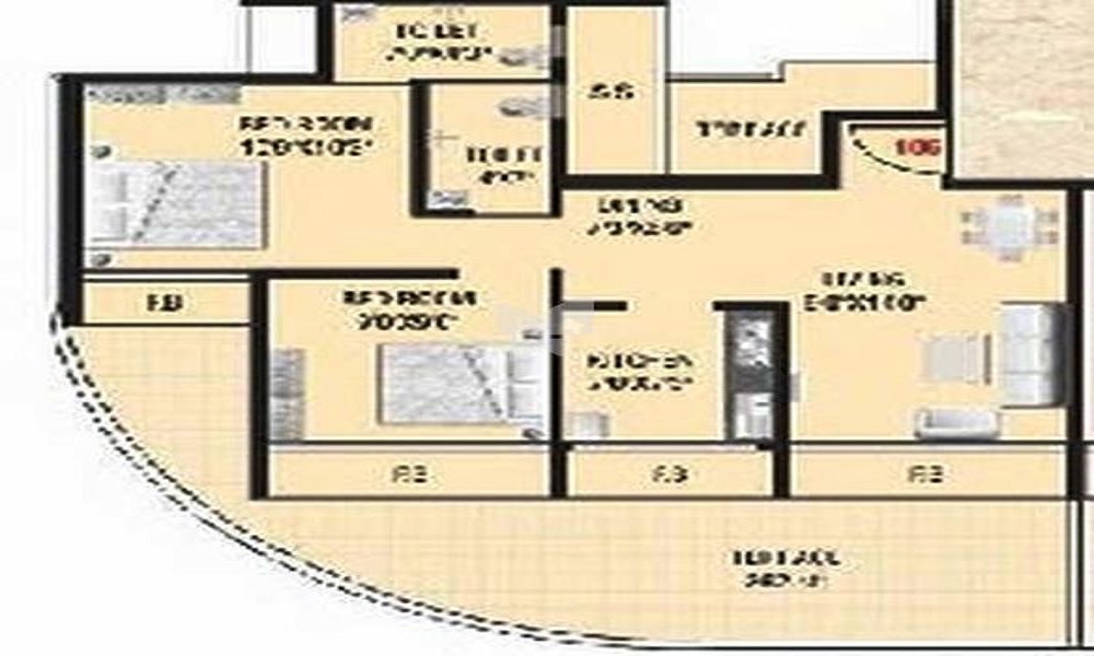 1 BHK+1T 650/sqft-saleable Sqft Apartment For Sale In Adinath Vinayak Solitaire In Panvel Floor Plan