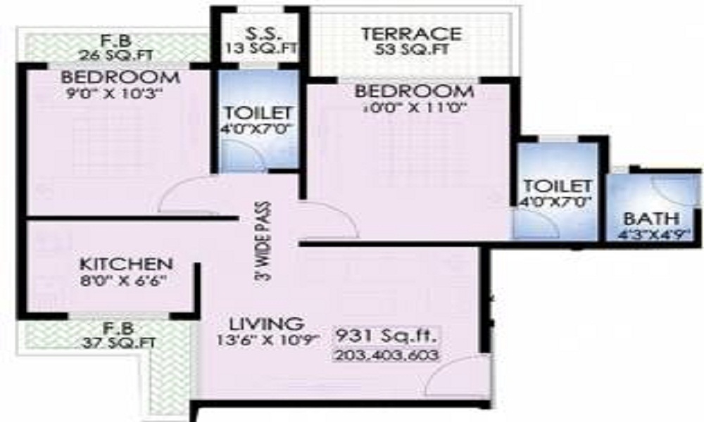 1 BHK+1T 900/sqft-saleable Sqft Apartment For Sale In M K Dev Residency In Kharghar Floor Plan
