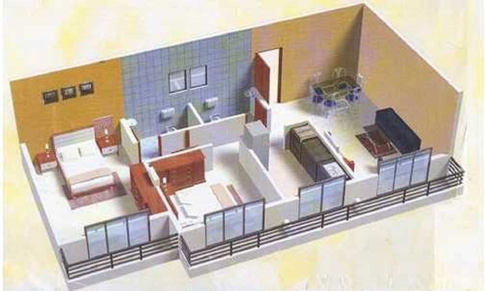 1 BHK+1T 640/sqft-saleable Sqft Apartment For Sale In Marvellous Sai Smit Apartment In Panvel Floor Plan