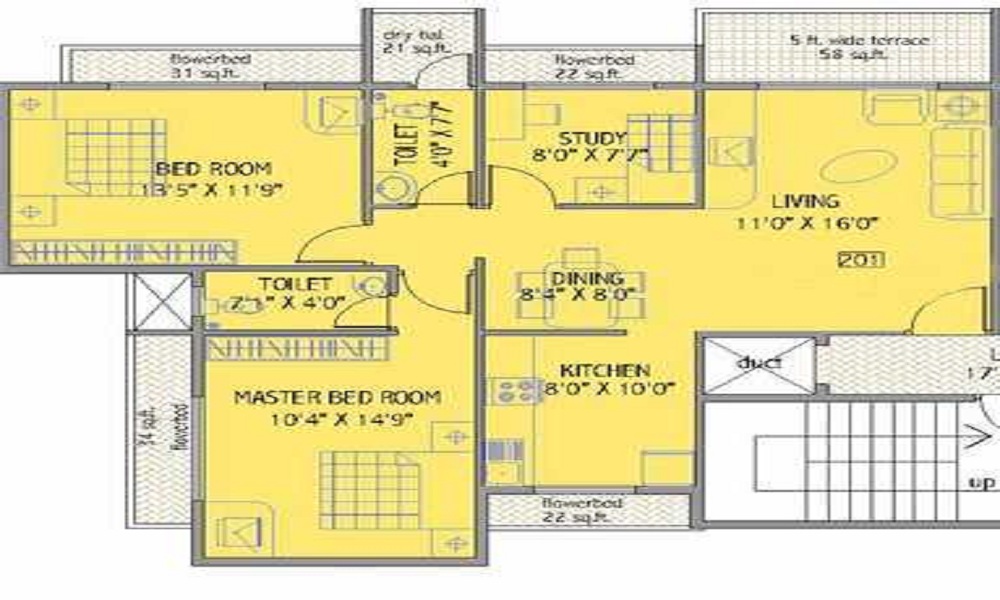 4 BHK+4T 2400/sqft-saleable Sqft Apartment For Sale In Yash Apartments In Kharghar Floor Plan