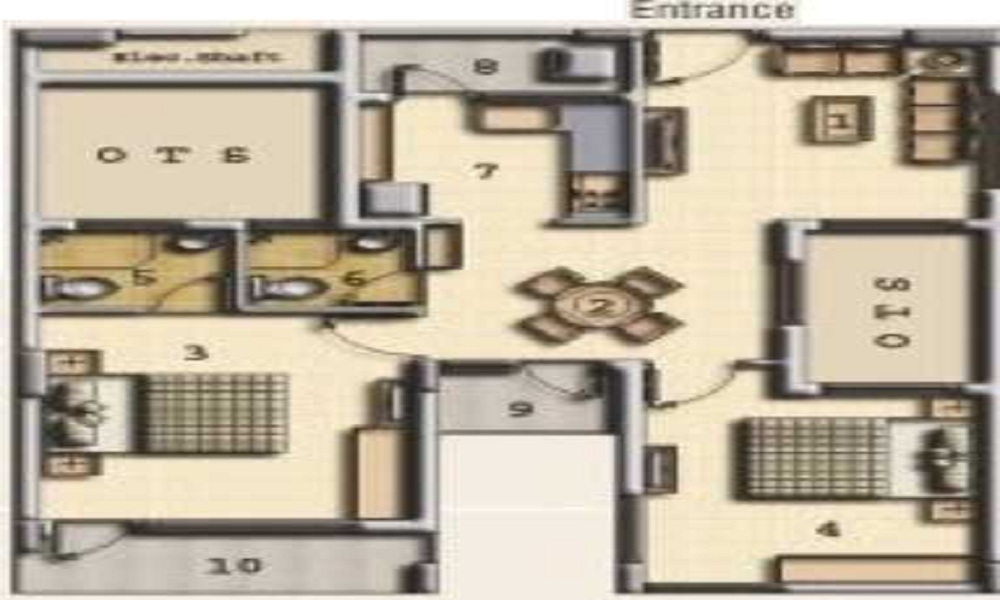 3 BHK+3T 1364/sqft-saleable Sqft Apartment For Sale In JBM Shelters Dakshin Grand Southern Towers In Urapakkam Floor Plan