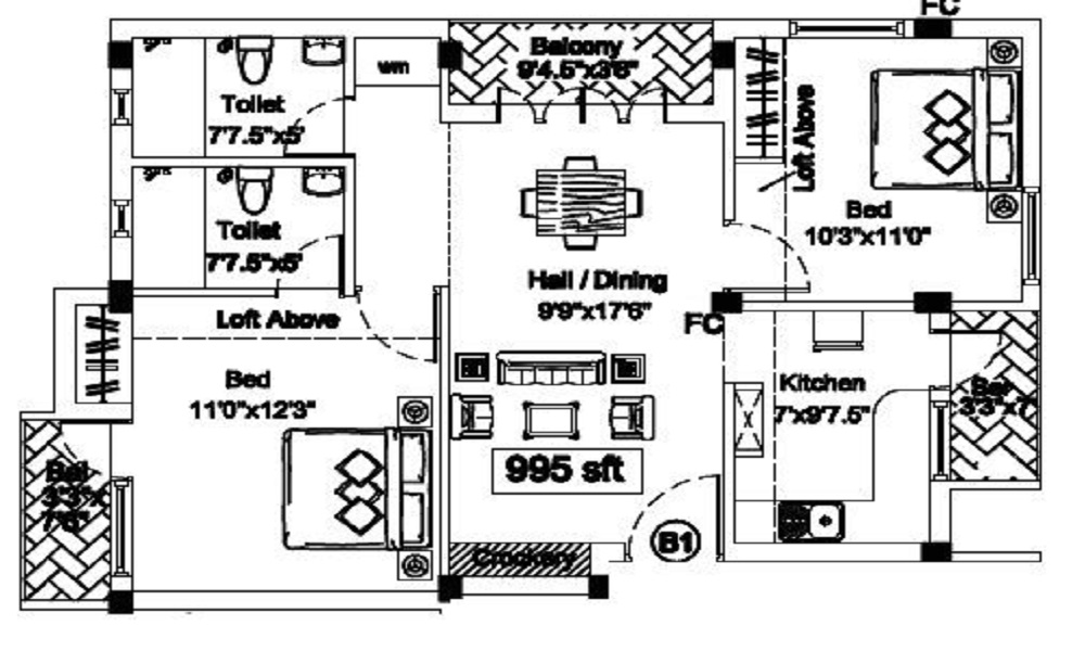 Sri Vishwaksena Padmavathi Floor Plan