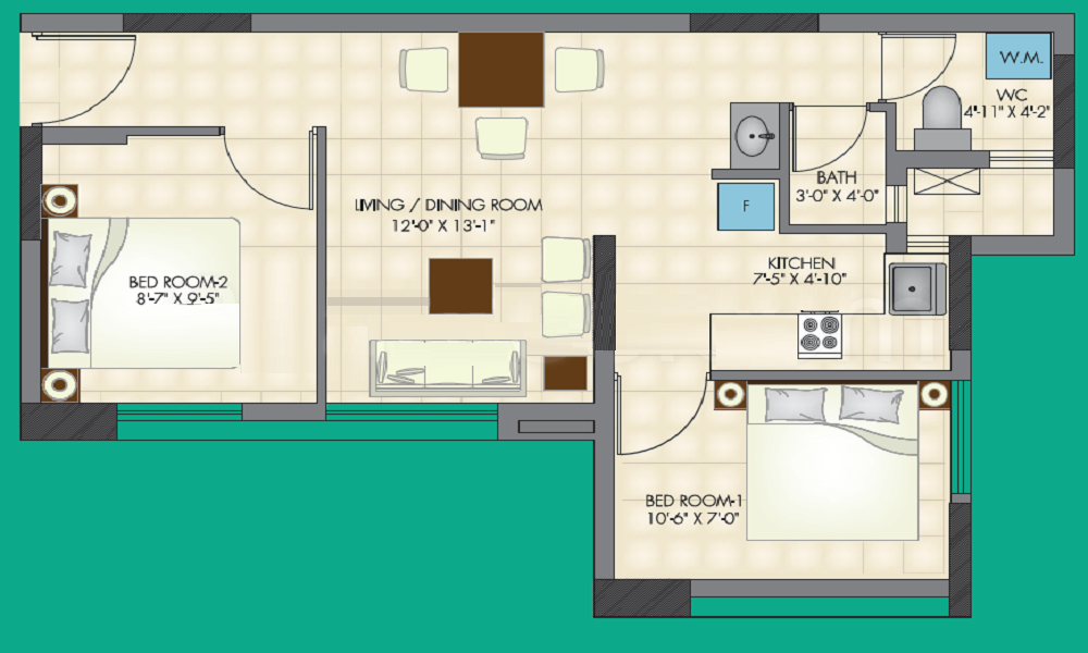 Unitech North Town Ekanta Floor Plan