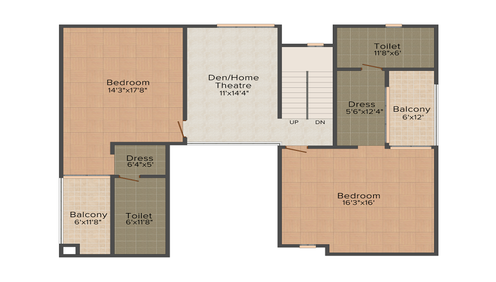 3 BHK+3T 1431/sqft-saleable Sqft Apartment For Sale In Adroit The Montage In Sholinganalllur Floor Plan