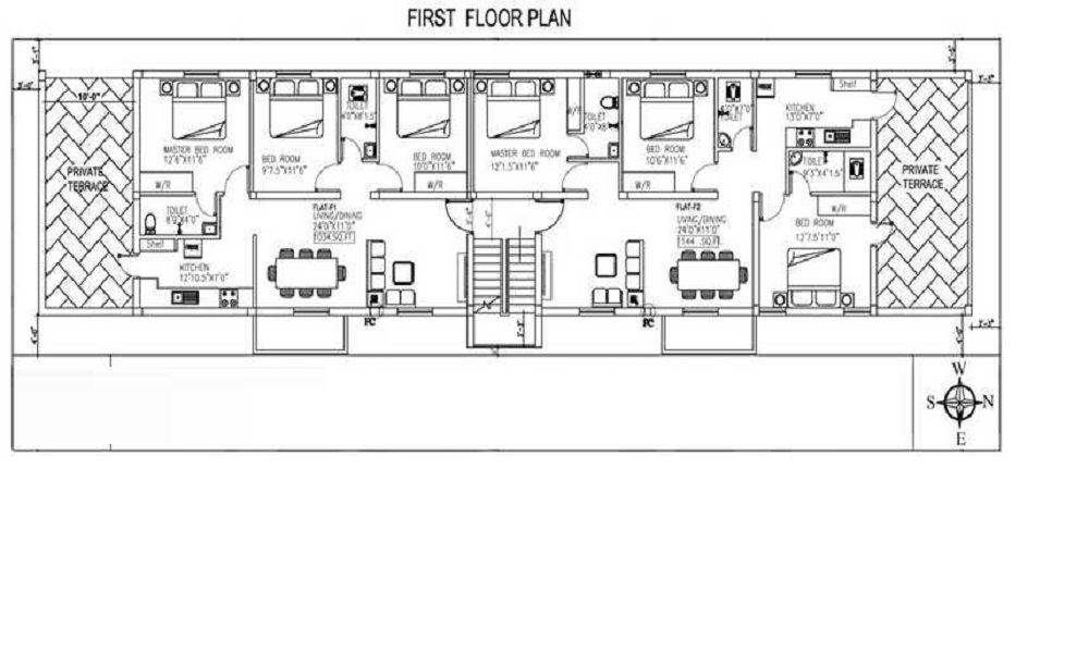 2 BHK+2T 905/sqft-saleable Sqft Apartment For Sale In Geejay Homes Geejay Rose Garden In Ambattur Floor Plan