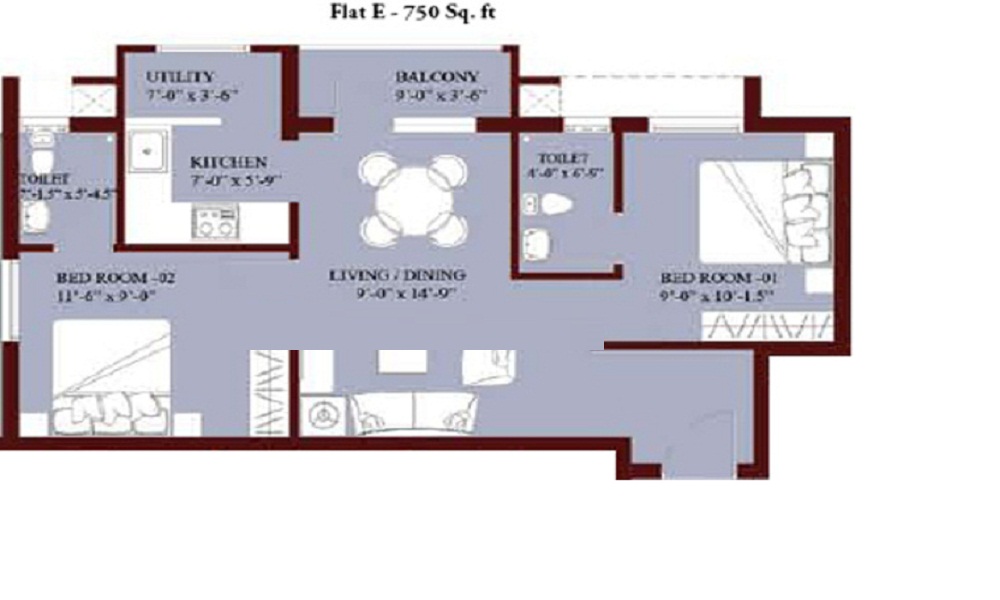 Jones Blossom Apartments Floor Plan