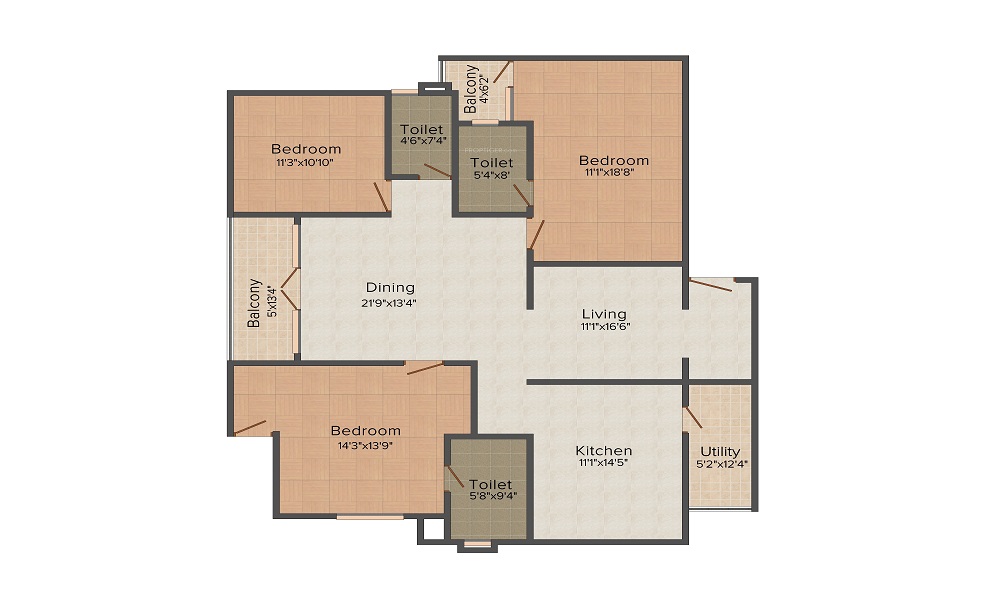 2 BHK+2T 1543/sqft-saleable Sqft Apartment For Sale In VKC Chourasia Signature In Koramangala Floor Plan