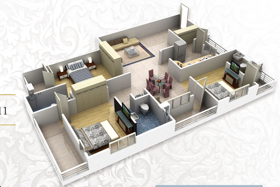 Vaswani Whispering Palms Floor Plan
