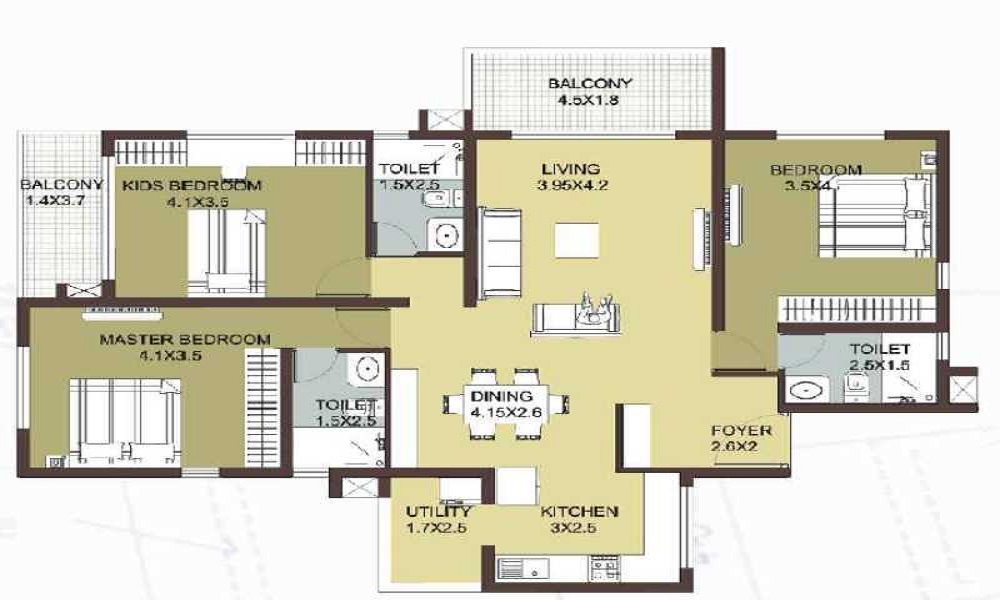 3 BHK+3T Flat for Sale in Byrathi Village, Bangalore