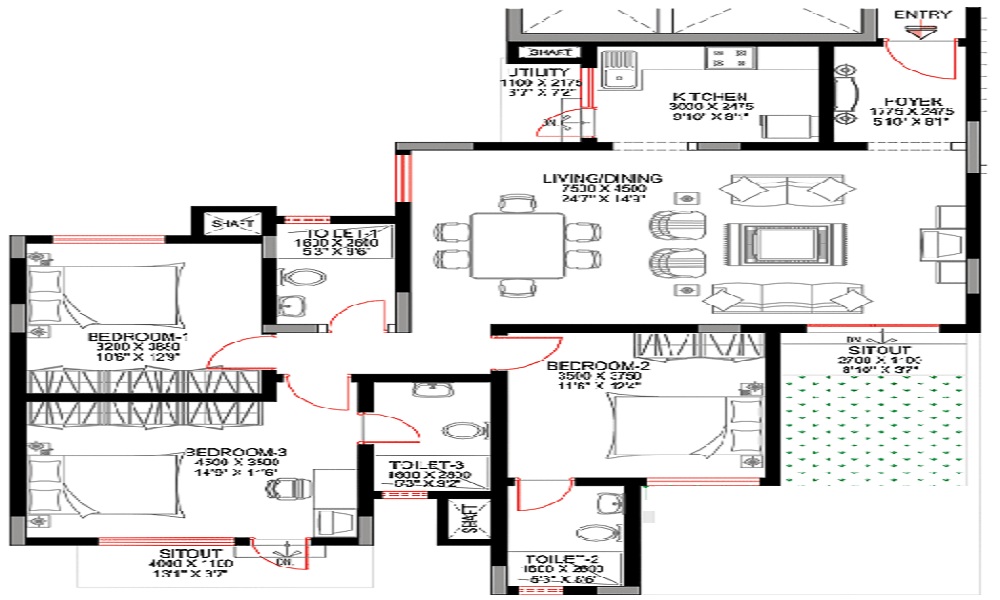 Sobha Sunbeam 1 Floor Plan
