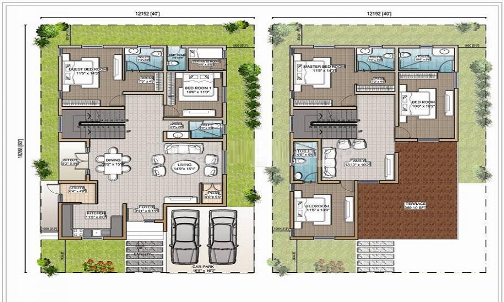 Abhaya Lake Shore Villas Floor Plan