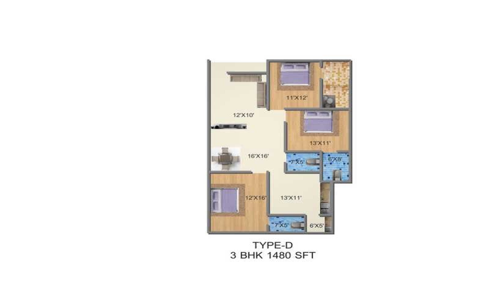 2 BHK+2T 1100/sqft-saleable Sqft Apartment For Sale In Akash Satellite Splendor In Kengeri Floor Plan