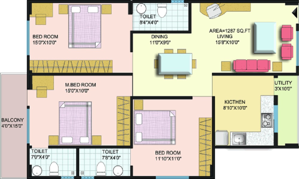 3 BHK+3T Flat for Sale in Basapura, Bangalore