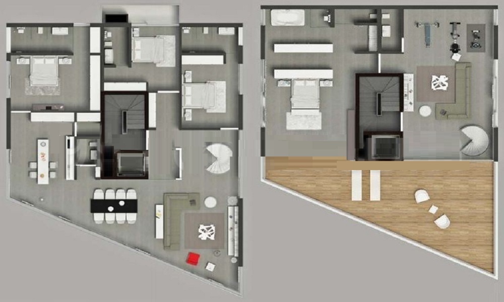 3 BHK+3T 2327/sqft-saleable Sqft Apartment For Sale In Assetz Stratos In Vasanth Nagar Floor Plan