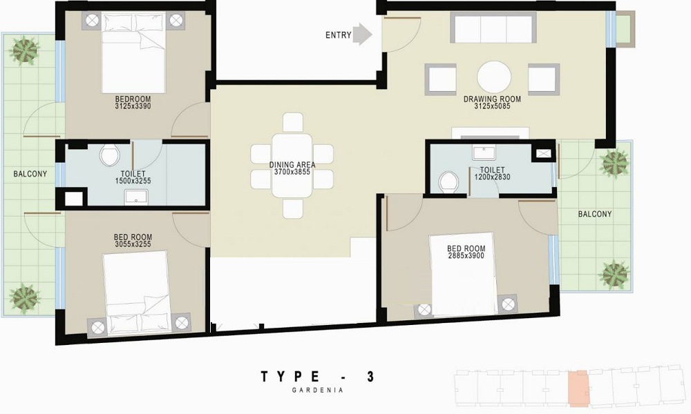 Achievers Gardenia Floor Plan