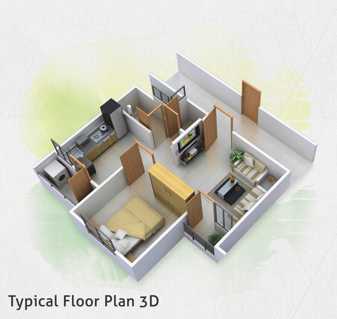 2 BHK+2T 1000/sqft-saleable Sqft Apartment For Sale In Gagan Raksha In R.T. Nagar Floor Plan