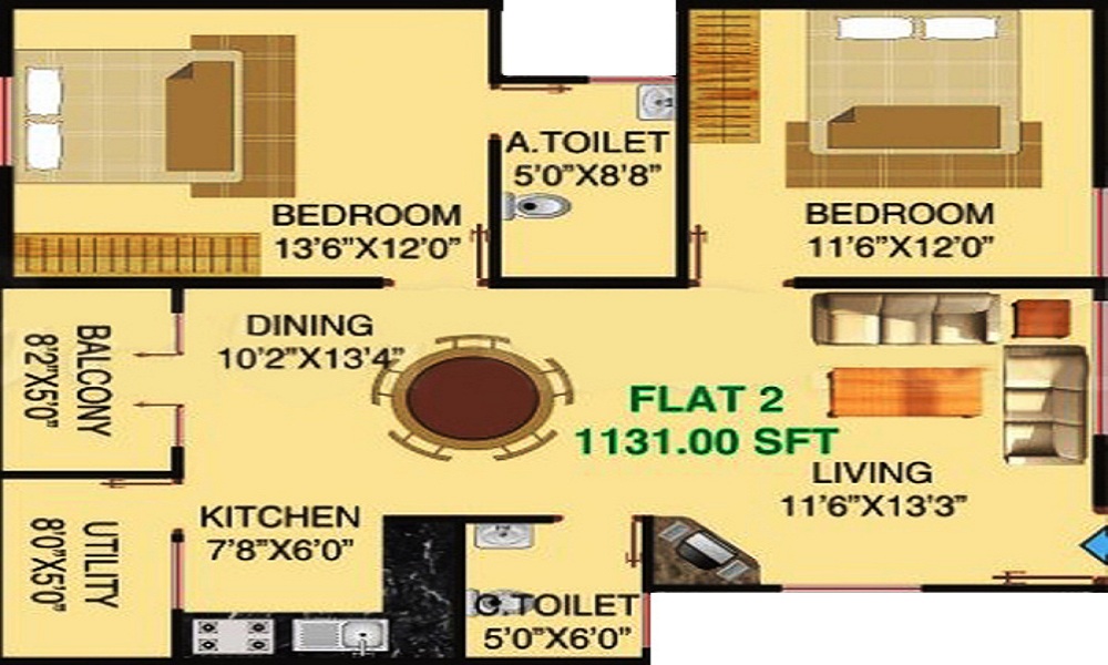 Nandi Aryan Residency Floor Plan