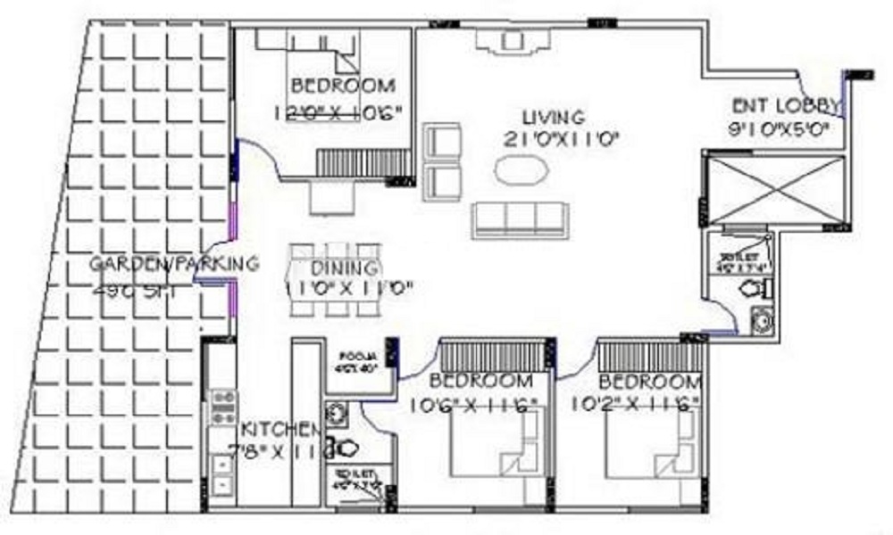 3 BHK+3T Flat for Sale in Mysore Road, Bangalore