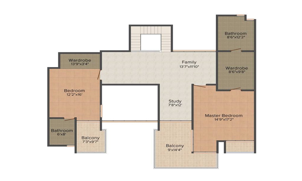 3 BHK+3T 4290/sqft-saleable Sqft Apartment For Sale In Nitesh Logos In Ulsoor Floor Plan