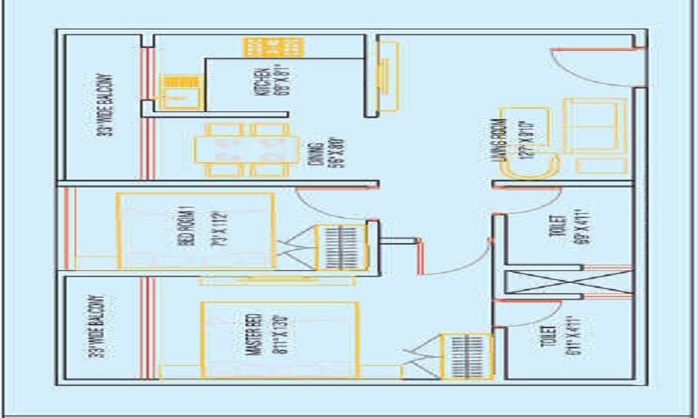 1 BHK+1T 450/sqft-saleable Sqft Apartment For Sale In Samrat Lotus Apartments In Whitefield Floor Plan