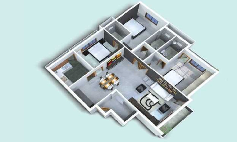 2 BHK+2T 1315/sqft-saleable Sqft Apartment For Sale In Skanda Sukriti In Bellandur Floor Plan