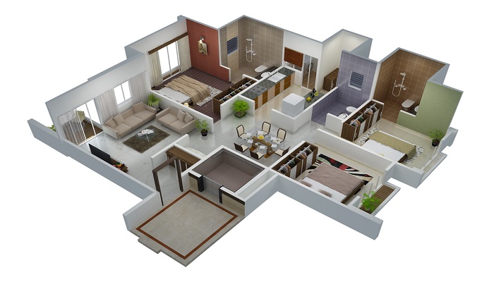 2 BHK+2T 1050/sqft-saleable Sqft Apartment For Sale In Gini Constructions Gini Sanskruti In Hadapsar Floor Plan