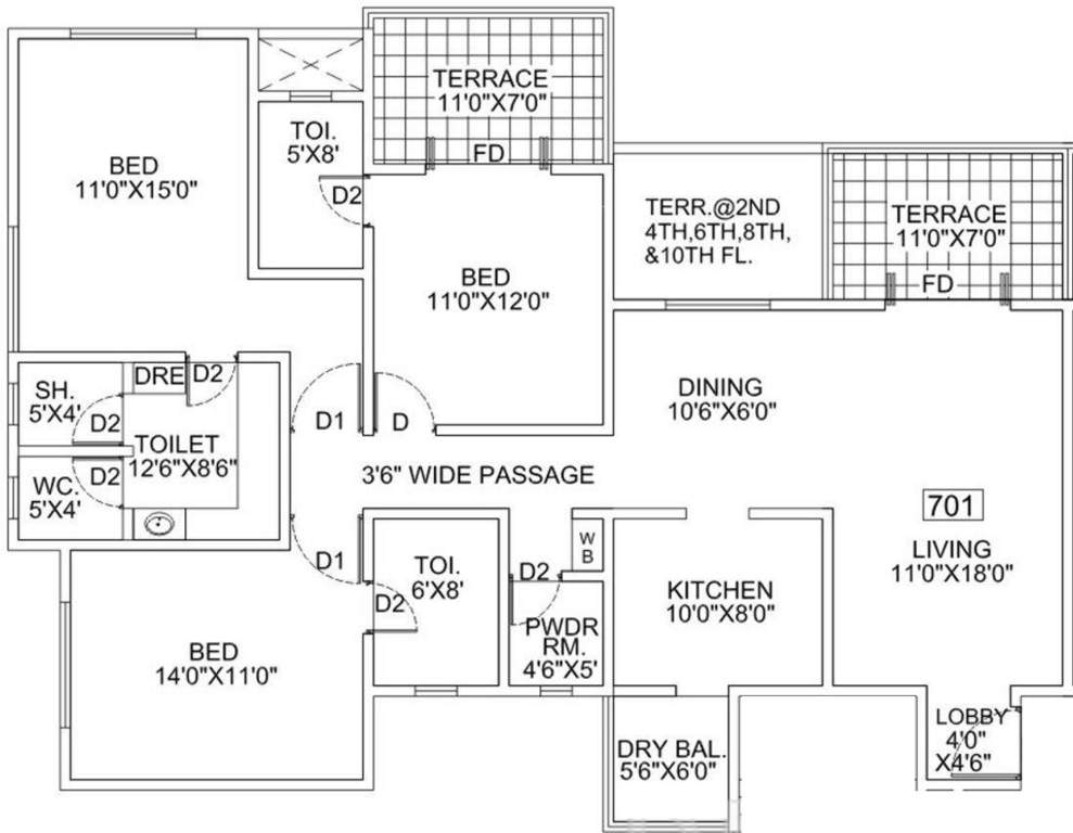 Goel Ganga Bhagyoday Floor Plan