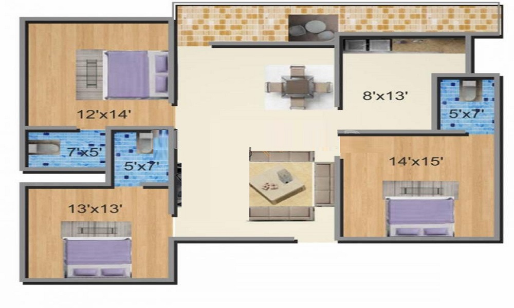 3 BHK+3T Flat for Sale in Marathahalli, Bangalore