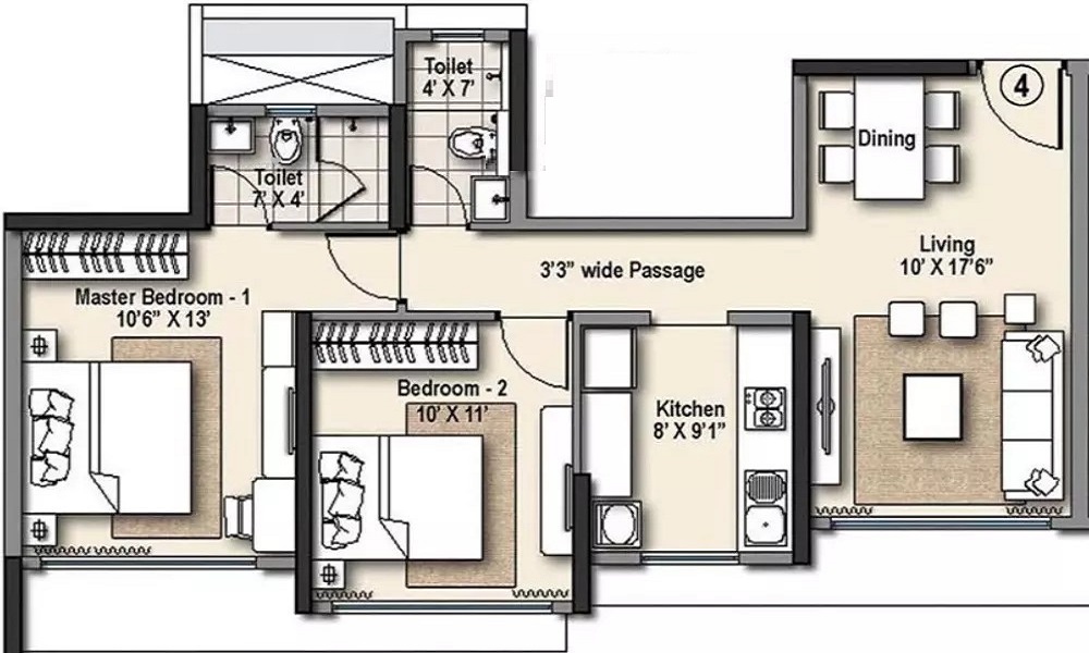 DS Max Ashraya Height Floor Plan