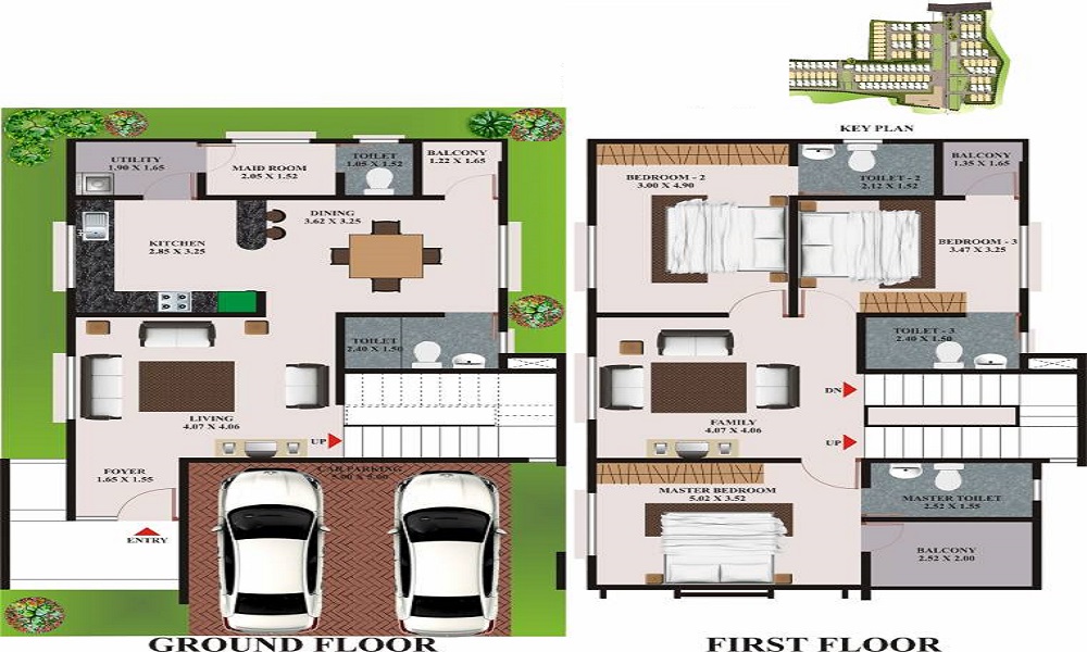 Villas 1770/sqft-saleable  Sqft Apartment For Sale In Aratt Amora In Electronic City Phase 1 Floor Plan