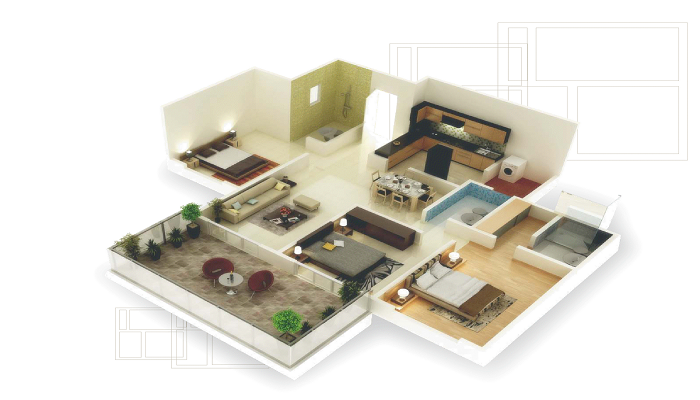 1 BHK+1T 427/sqft-saleable Sqft Apartment For Sale In Kumar Kul Utsav In Kondhwa Floor Plan