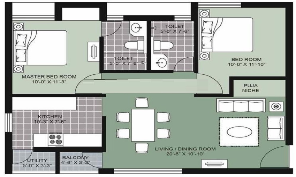 Abhaya Sri Sai Mountain Green Floor Plan