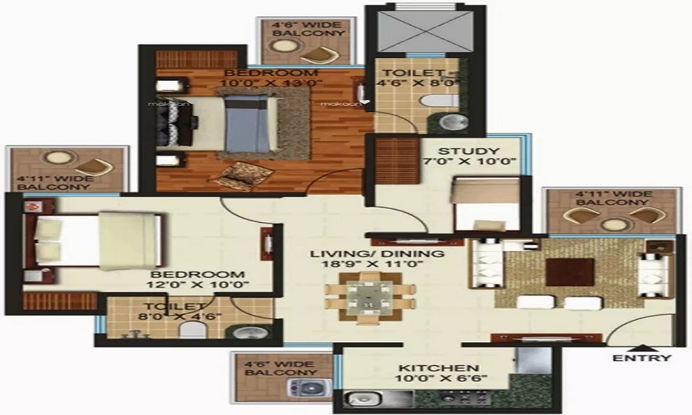 CMRS 12 Square Apartment Floor Plan
