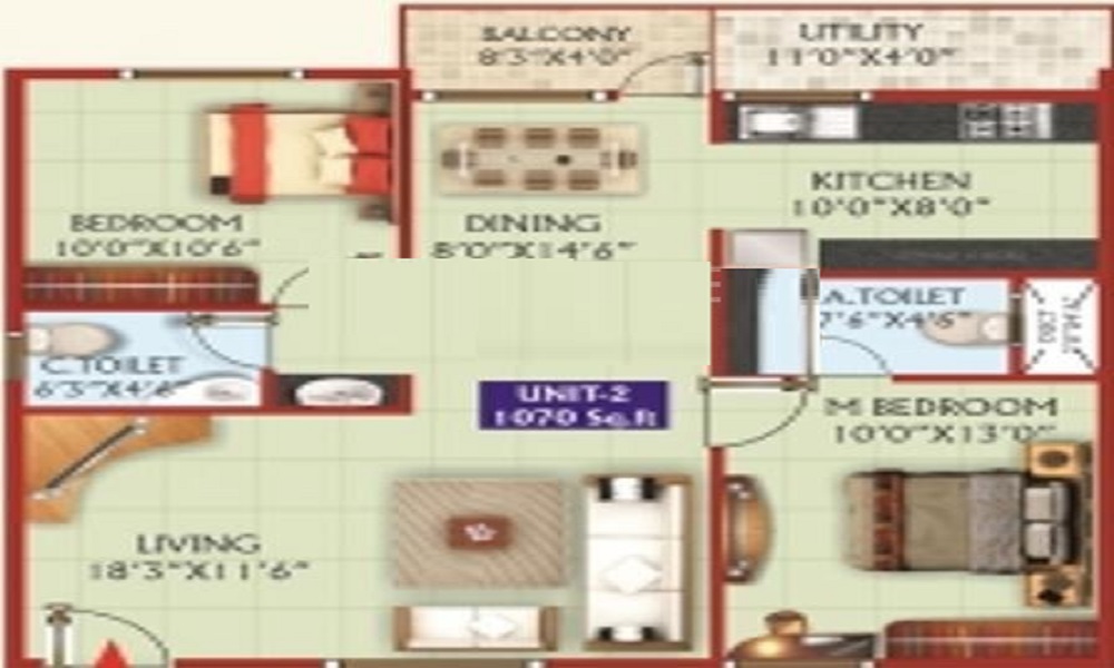 HSV Padmalaya Residency Floor Plan