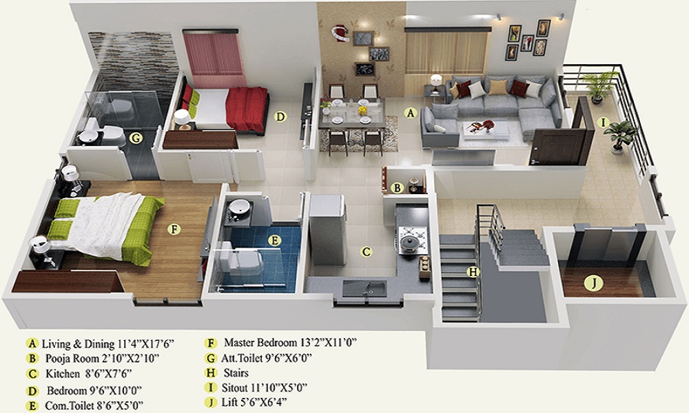 1 BHK+1T 418/sqft-saleable Sqft Apartment For Sale In Jupiter Commanders Purple Paradise In Chikballapur Floor Plan