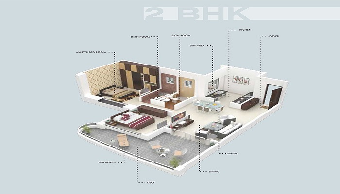 1 BHK+1T 621/sqft-saleable Sqft Apartment For Sale In Kundan Spaces Kundan Paradise In Aundh Floor Plan