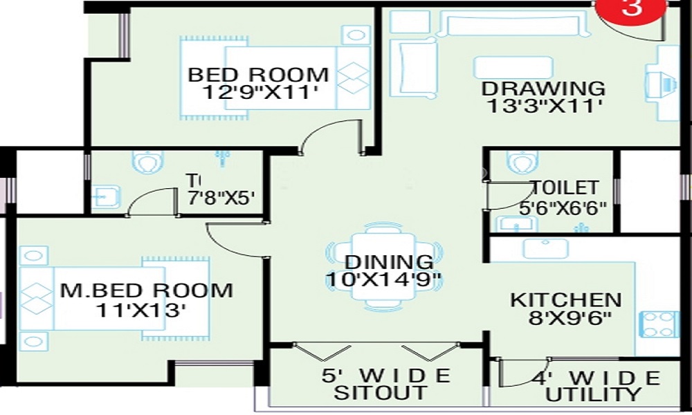 SR Kens Residency Floor Plan