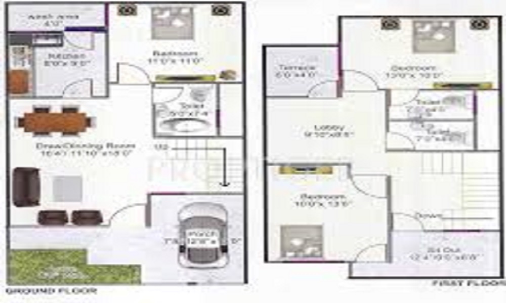 2 BHK+2T 1200/sqft-saleable Sqft Apartment For Sale In JPC Prime In Banashankari Floor Plan