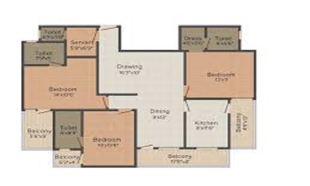 2 BHK+2T 1150/sqft-saleable Sqft Apartment For Sale In Meghana Govindam In Marathahalli Floor Plan