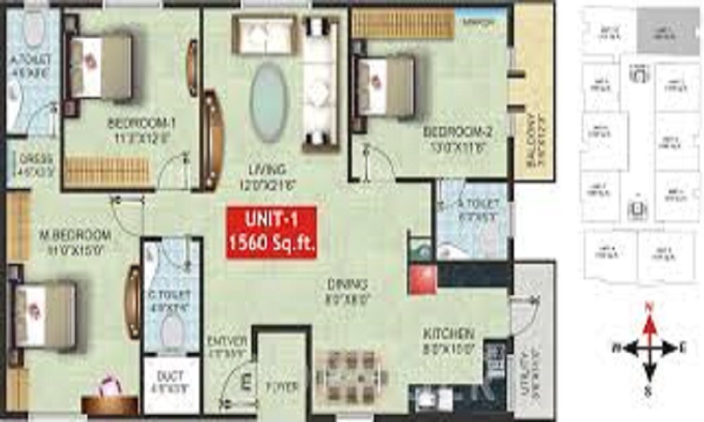1 BHK+1T 650/sqft-saleable  Sqft Apartment For Sale In Suvilas Palms In Abbigere Floor Plan