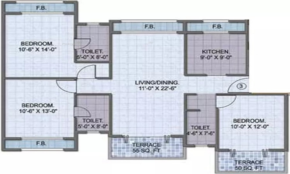 1 BHK+1T 701/sqft-saleable Sqft Apartment For Sale In Dhammanagi Gladiola Gardenia In Jakkur Floor Plan