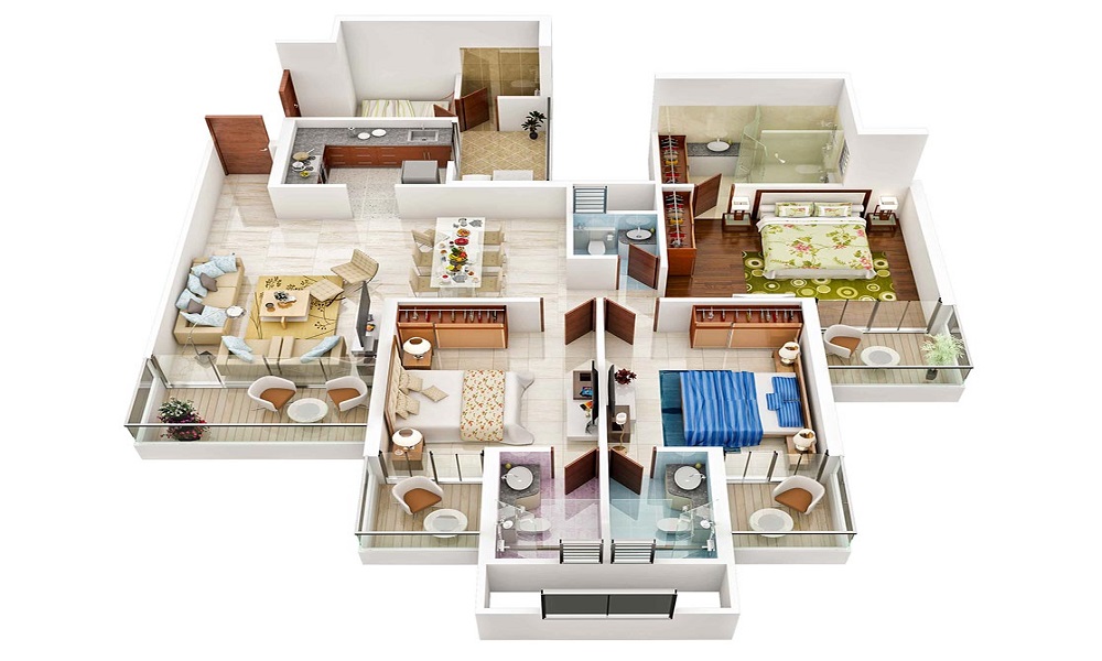 2 BHK+2T 1245/sqft-saleable Sqft Apartment For Sale In Renaissance Jagriti In Whitefield Floor Plan