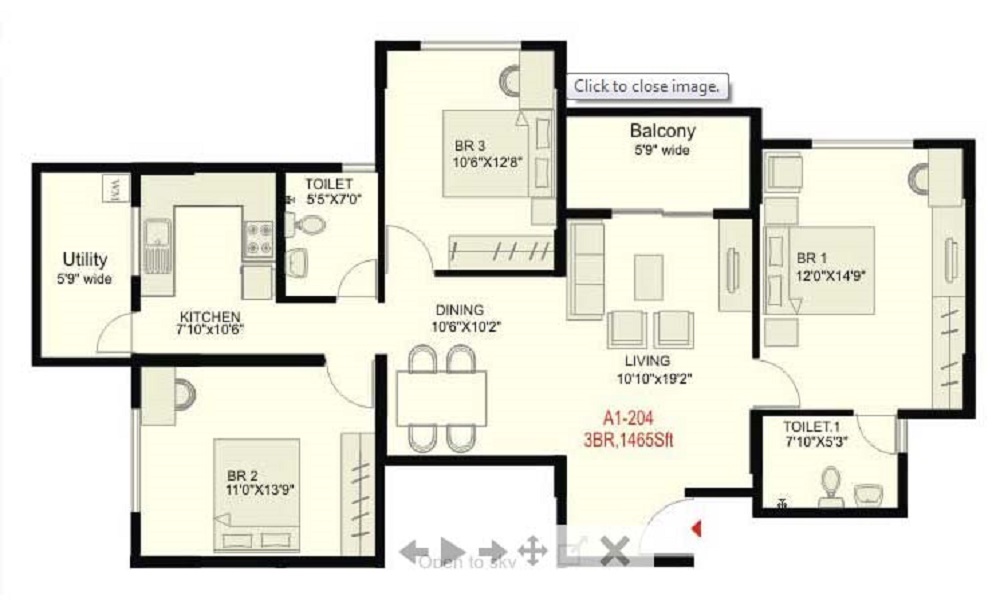 2 BHK+2T 905/sqft-saleable Sqft Apartment For Sale In SNN Raj Serenity In Begur Floor Plan