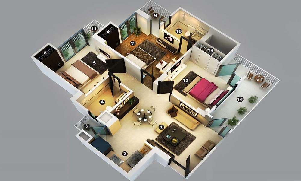 2 BHK+2T 1020/sqft-saleable Sqft Apartment For Sale In Shravanthi Prosper In Begur Floor Plan
